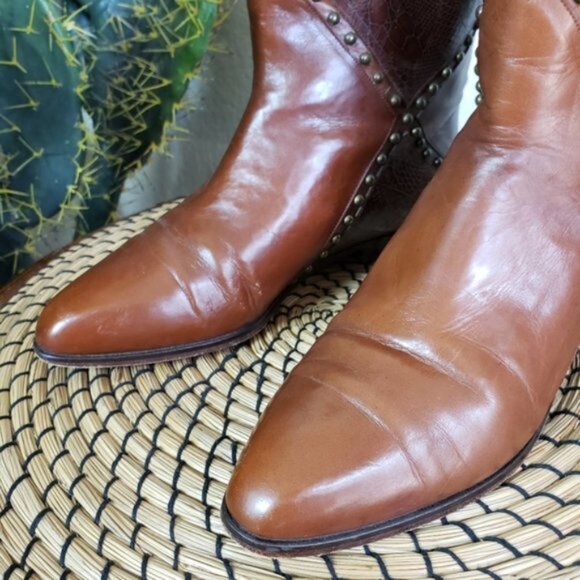 Stuart Weitzman Western Bohemian Studded Leather Boots size 7 - Picture 12 of 14